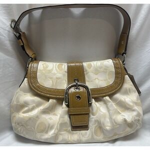Vintage Coach Y2K Signature Soho Shoulder Handbag F15679 Khaki/Cream